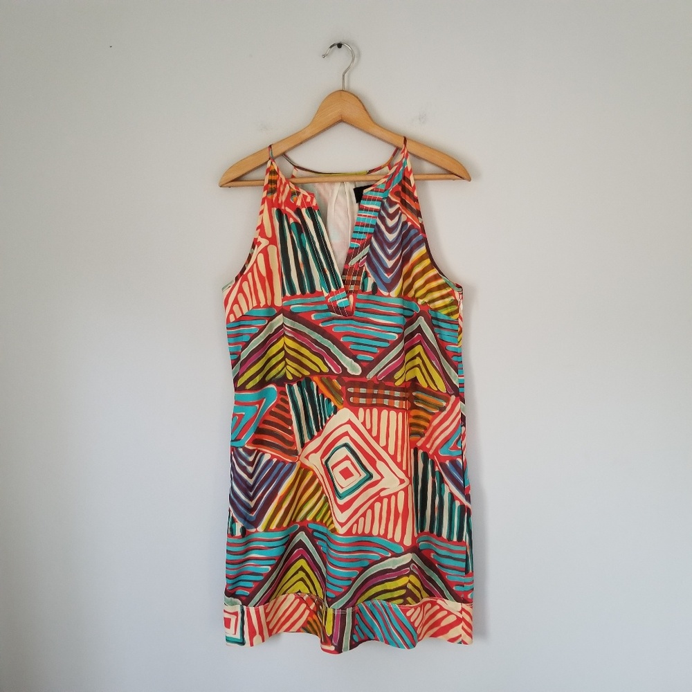 J Crew Collection Geo Brushstrike Sun Dress